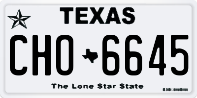 TX license plate CHO6645