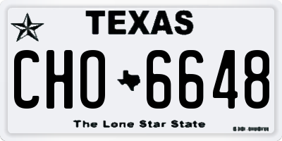 TX license plate CHO6648