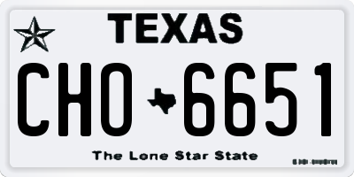 TX license plate CHO6651