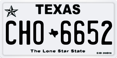 TX license plate CHO6652