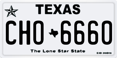 TX license plate CHO6660