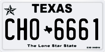 TX license plate CHO6661