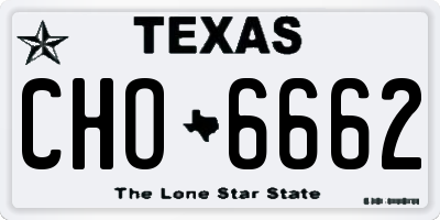 TX license plate CHO6662