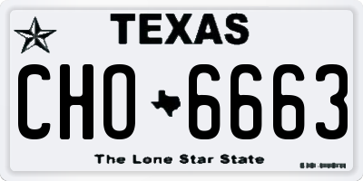 TX license plate CHO6663