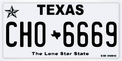 TX license plate CHO6669