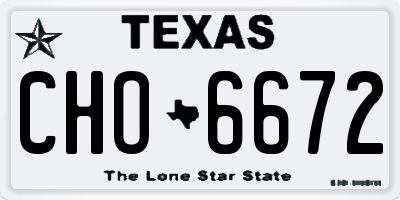 TX license plate CHO6672