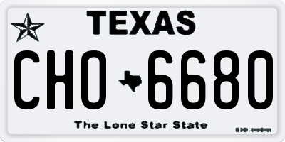 TX license plate CHO6680