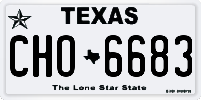 TX license plate CHO6683