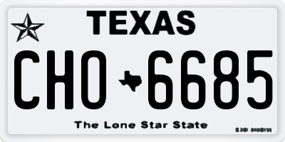 TX license plate CHO6685