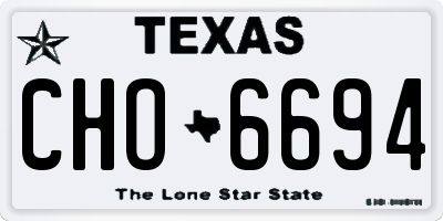 TX license plate CHO6694