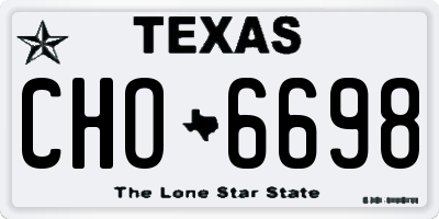 TX license plate CHO6698