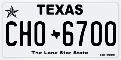 TX license plate CHO6700