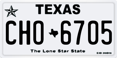 TX license plate CHO6705