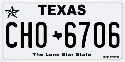 TX license plate CHO6706