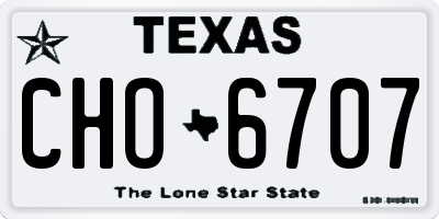 TX license plate CHO6707