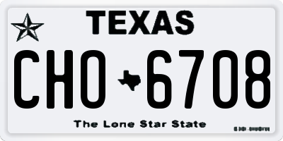 TX license plate CHO6708