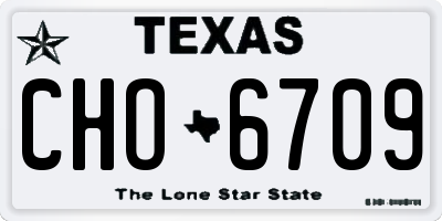 TX license plate CHO6709
