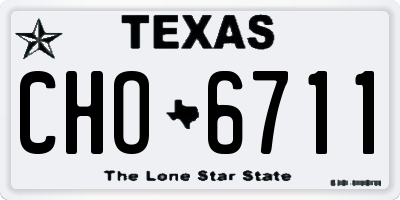 TX license plate CHO6711