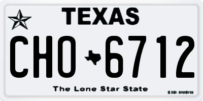 TX license plate CHO6712
