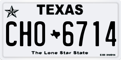 TX license plate CHO6714