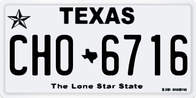 TX license plate CHO6716