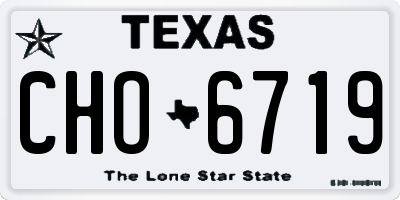 TX license plate CHO6719