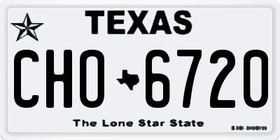 TX license plate CHO6720