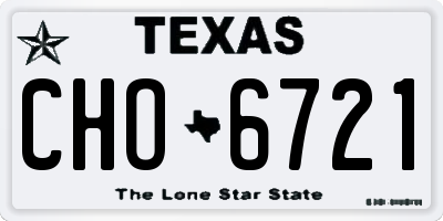 TX license plate CHO6721