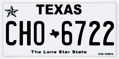 TX license plate CHO6722