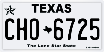 TX license plate CHO6725