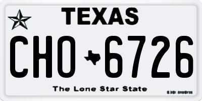 TX license plate CHO6726