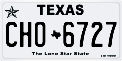 TX license plate CHO6727