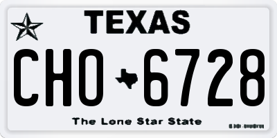 TX license plate CHO6728