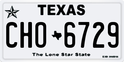 TX license plate CHO6729