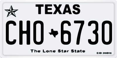 TX license plate CHO6730
