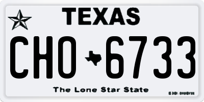 TX license plate CHO6733
