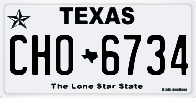 TX license plate CHO6734