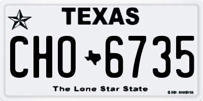 TX license plate CHO6735