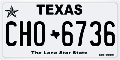 TX license plate CHO6736