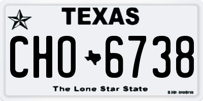 TX license plate CHO6738