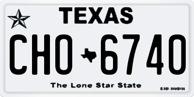 TX license plate CHO6740