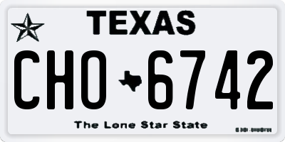 TX license plate CHO6742