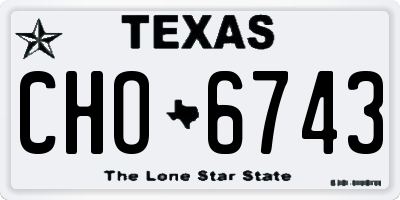 TX license plate CHO6743
