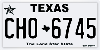 TX license plate CHO6745