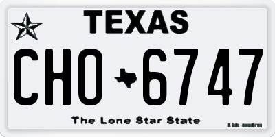 TX license plate CHO6747
