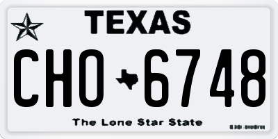 TX license plate CHO6748