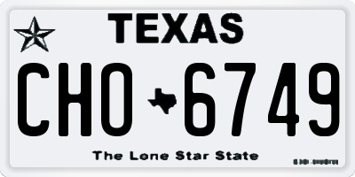 TX license plate CHO6749