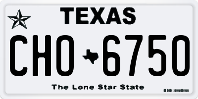 TX license plate CHO6750