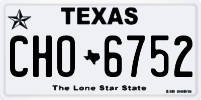 TX license plate CHO6752