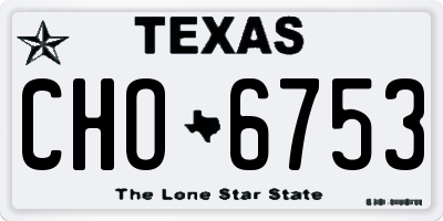 TX license plate CHO6753